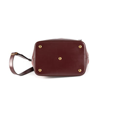 YSL All Over Monogram Velvet Bucket Bag Red