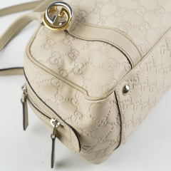 Gucci Guccissima Twin Shoulder Bag Off-White