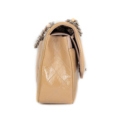 Chanel Patent Medium Classic Flap Beige