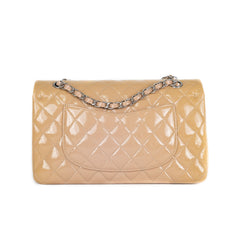 Chanel Patent Medium Classic Flap Beige