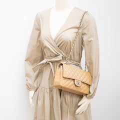 Chanel Patent Medium Classic Flap Beige