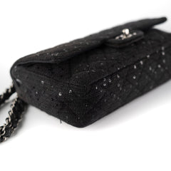 Chanel Quilted Sequins Tweed Flap Bag