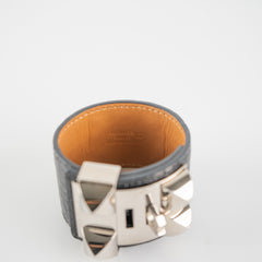 Hermes Shiny Alligator Collier de Chien Bracelet