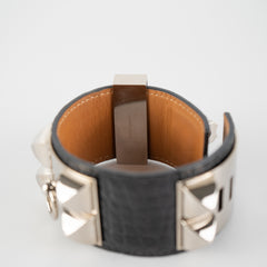 Hermes Shiny Alligator Collier de Chien Bracelet