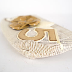 Chanel Camellia No. 5 Chocolate Canvas Pochette