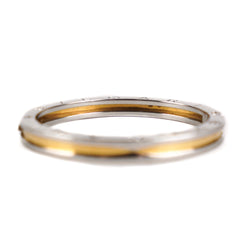 Bvlgari B.Zero1 Two Tone Bangle 18k Steel & Yellow Gold