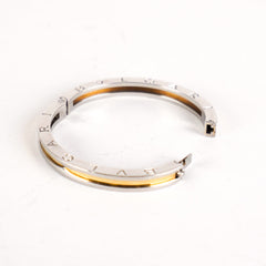 Bvlgari B.Zero1 Two Tone Bangle 18k Steel & Yellow Gold