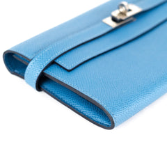 Hermes Kelly Wallet Blue