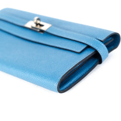 Hermes Kelly Wallet Blue