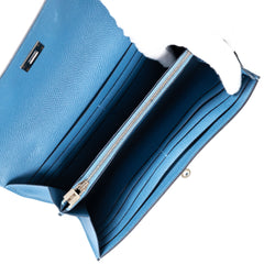 Hermes Kelly Wallet Blue