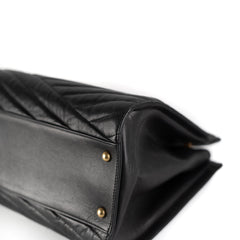 Chanel Chevron Gabrielle Tote Black
