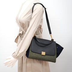 Celine Trapeze Khaki and Navy Bag