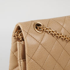 Chanel 2.55 Reissue 227 Caviar Beige with Olive Undertone