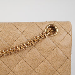 Chanel 2.55 Reissue 227 Caviar Beige with Olive Undertone