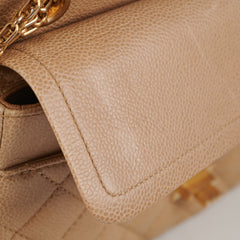 Chanel 2.55 Reissue 227 Caviar Beige with Olive Undertone