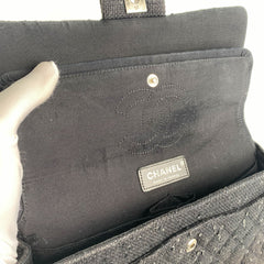 Chanel Quilted Sequins Tweed Flap Bag