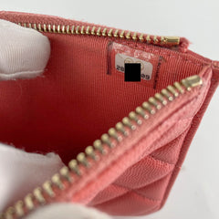 Chanel Caviar Coral Phone-Cardholder Holder