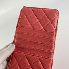 Chanel Caviar Coral Phone-Cardholder Holder
