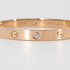 Cartier Love Bangle with 4 Diamonds Pink Gold 16 Jul18