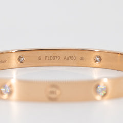 Cartier Love Bangle with 4 Diamonds Pink Gold 16 Jul18