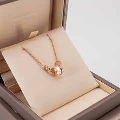 Bvlgari B.Zero1 Mini Pink Gold White Ceramic Bracelet