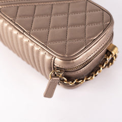 Chanel Calfskin Crossbody Bag Nude
