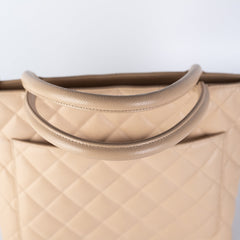 Chanel Quilted Caviar Madelion Tote Beige