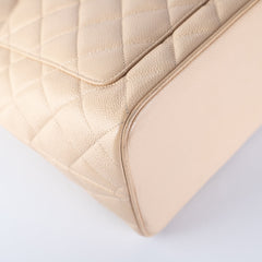 Chanel Quilted Caviar Madelion Tote Beige