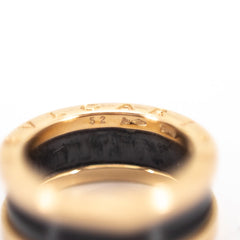 Bvlgari B.zero1ring with two 18K  gold loops and a black ceramic spiral