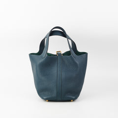 Hermes Picotin 18 Clemence Vert Cypress - Z Stamp