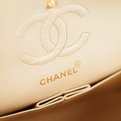 Chanel Small Vintage Double Flap Lambskin Beige