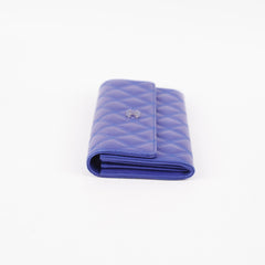 Chanel Long Wallet Blue Lambskin