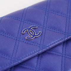Chanel Long Wallet Blue Lambskin