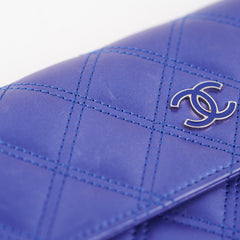 Chanel Long Wallet Blue Lambskin