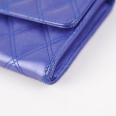 Chanel Long Wallet Blue Lambskin