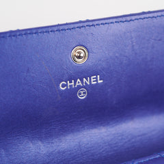 Chanel Long Wallet Blue Lambskin