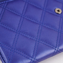 Chanel Long Wallet Blue Lambskin