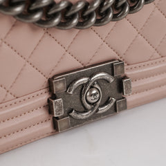 Chanel Quilted Boy Old Medium Light Pink