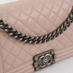 Chanel Quilted Boy Old Medium Light Pink