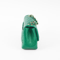 Chanel Quilted Caviar Mini Square 18S Emerald Green