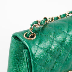 Chanel Quilted Caviar Mini Square 18S Emerald Green