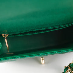 Chanel Quilted Caviar Mini Square 18S Emerald Green