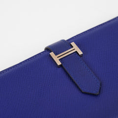 Hermes Blue Bearn Long Wallet