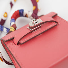 Hermes Kelly Twilly Bag Charm Rose Lipstick