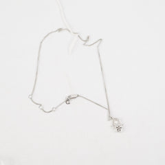 Dior Oblique Star Pendant Necklace Silver with White Crystals