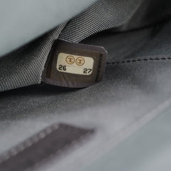 Chanel Quilted Navy/Chevron Grey Lambskin Shoulder Bag