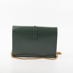 Saint Laurent Medium Sulpice Flap Wallet on Chain Green