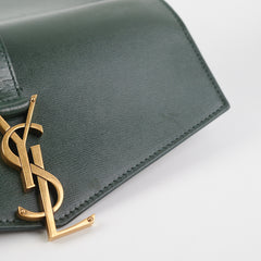 Saint Laurent Medium Sulpice Flap Wallet on Chain Green