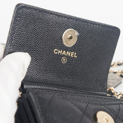 Chanel Cardholder on Chain Caviar Black