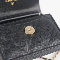 Chanel Cardholder on Chain Caviar Black
